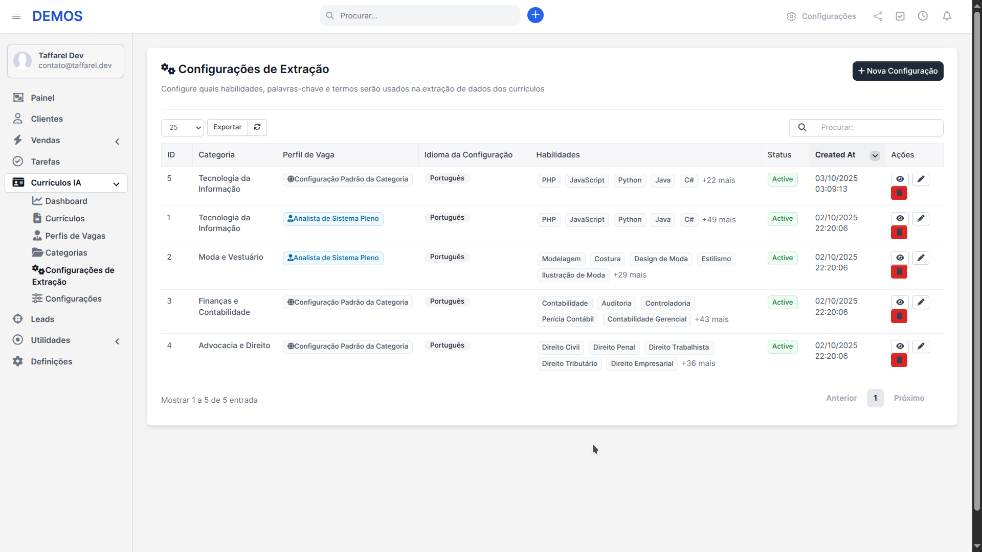 Módulo Analisador de Currículos com IA