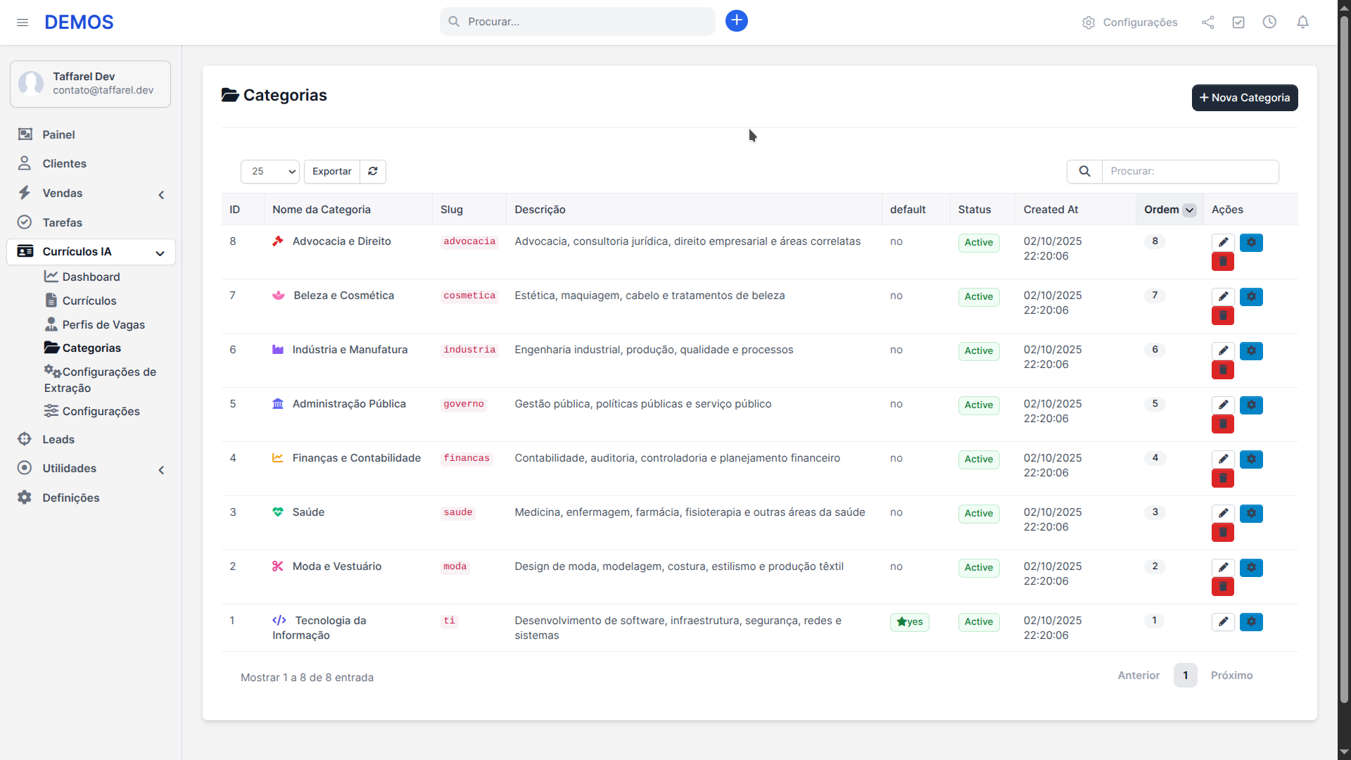 Módulo Analisador de Currículos com IA