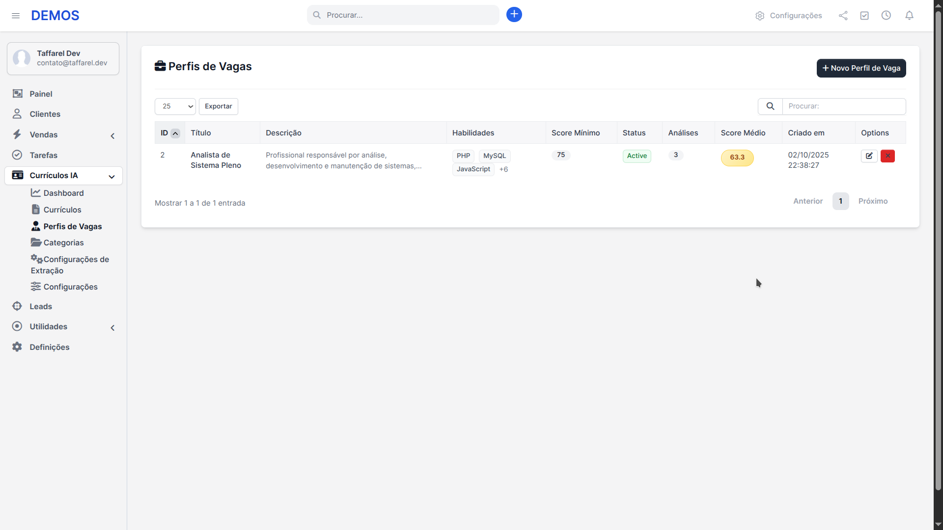 Análise Inteligente de Currículos com IA - Resume Analyzer