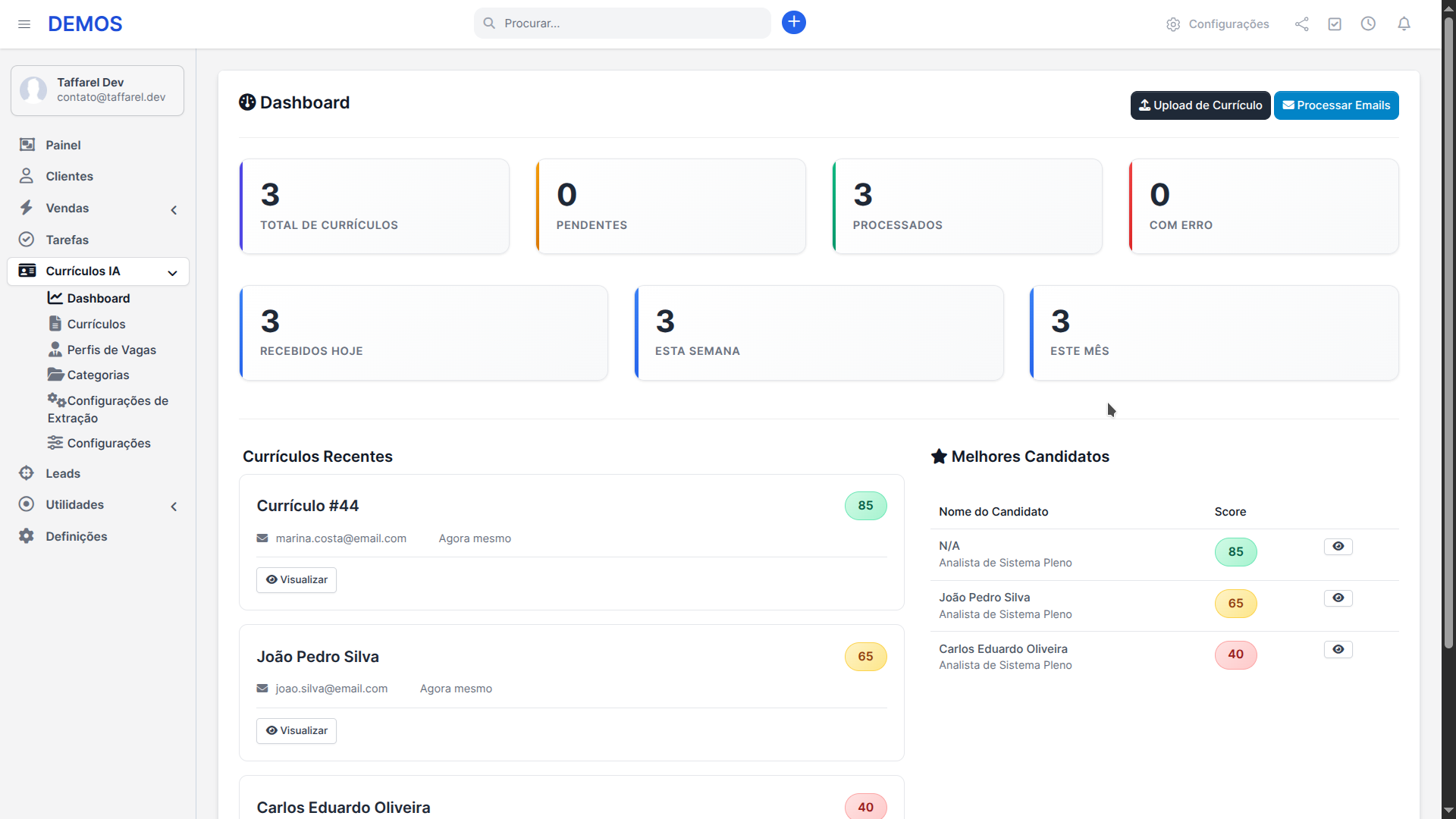 Análise Inteligente de Currículos com IA - Resume Analyzer