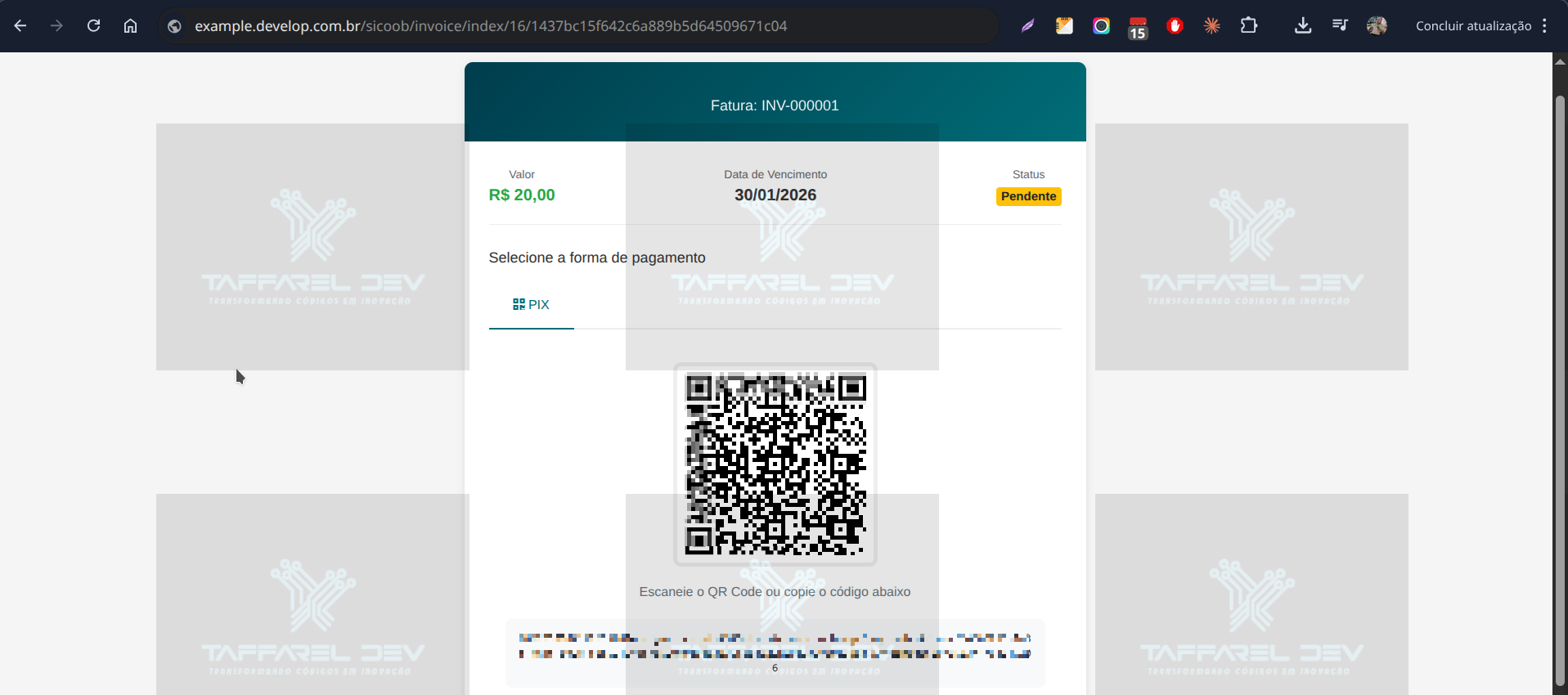 Taffarel.dev -  Módulo Gateway Sicoob - Múltiplas Contas